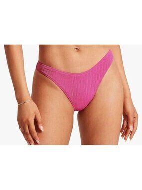 Seafolly Women's High Cut Pant Bikini Bottom Swimsuit Pink SIZE 12 New